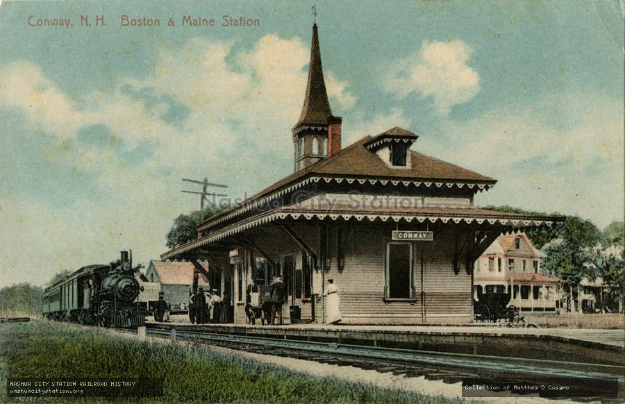 Postcard: Conway, New Hampshire Boston & Maine Station